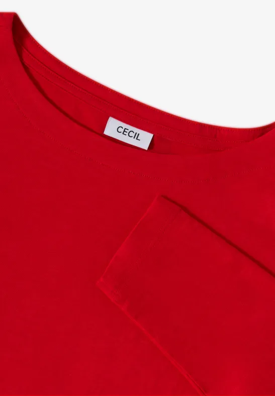 T-shirt basique à manches longues fiery red