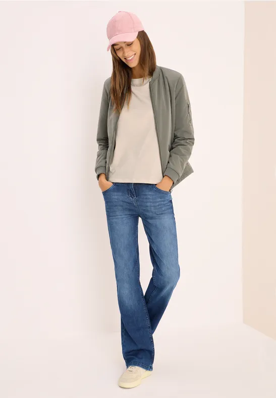 Basic shirt met lange mouwen oat milk beige