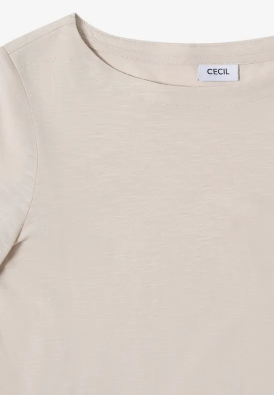 Basic Langarmshirt light greige