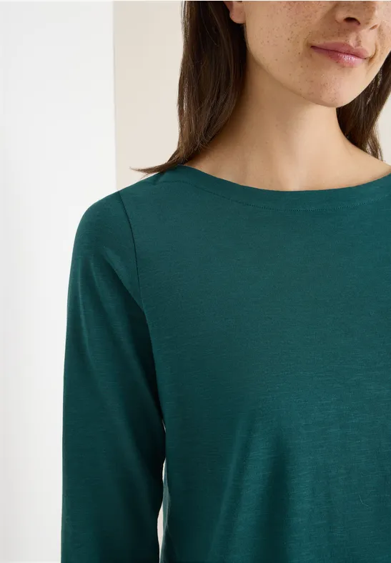 Basic Langarmshirt dark sea green