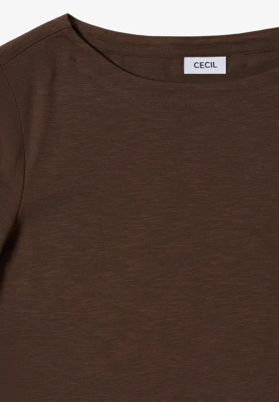 Basic Langarmshirt chocolate mousse