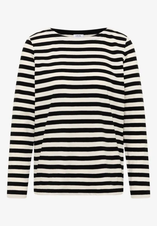 Gestreiftes Basic Shirt Black