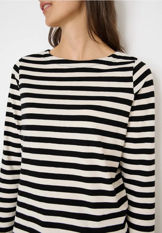 Gestreiftes Basic Shirt Black