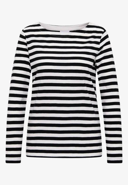 Gestreiftes Basic Shirt vanilla white