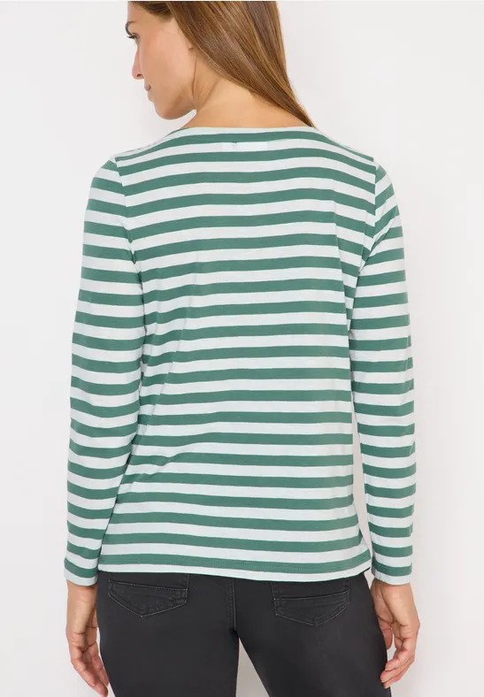 Gestreiftes Basic Shirt jewel green