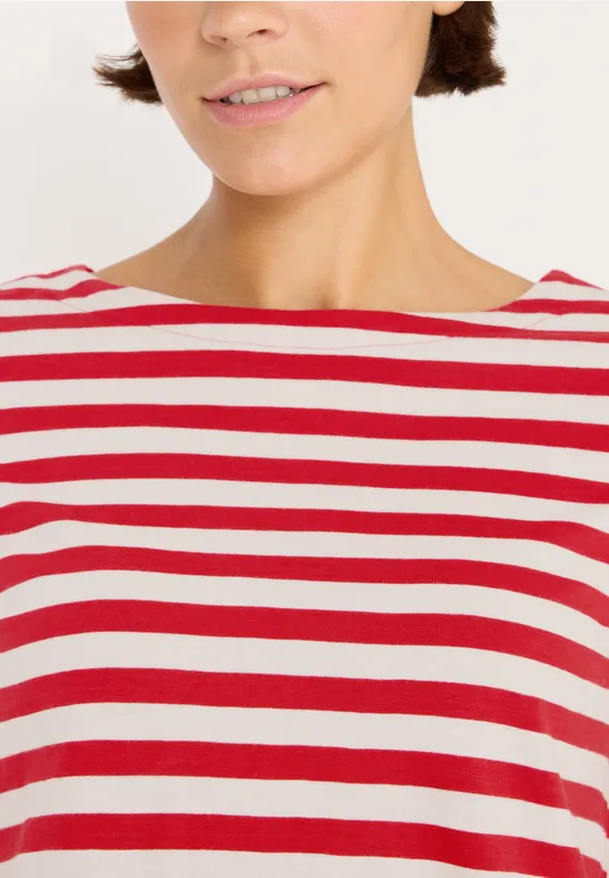 Gestreiftes Basic Shirt fiery red