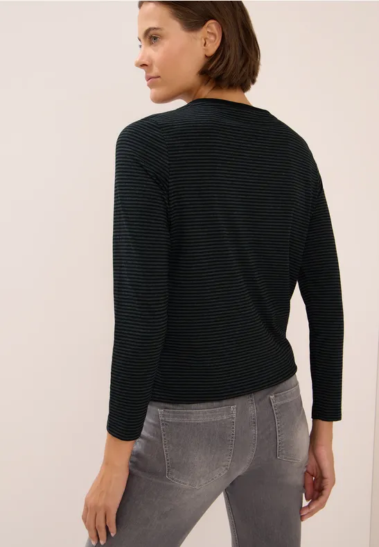 T-shirt à rayures tonales Black