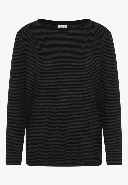 T-shirt à rayures tonales Black