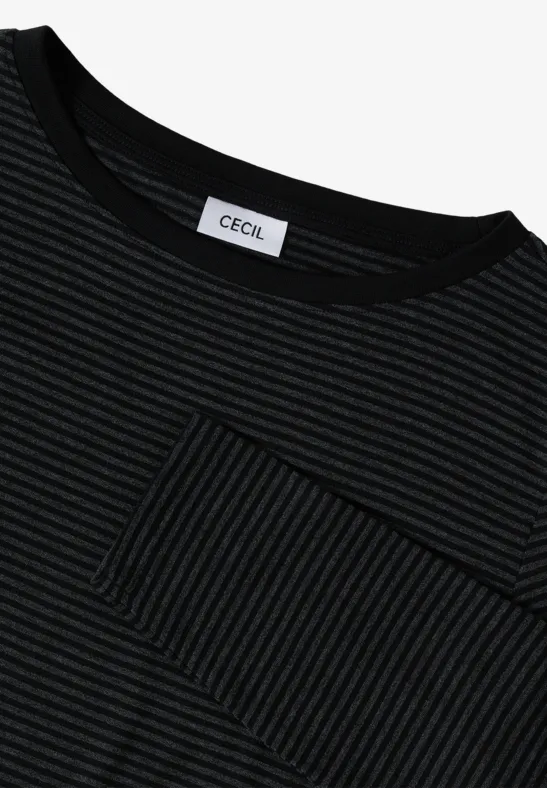 T-shirt à rayures tonales Black