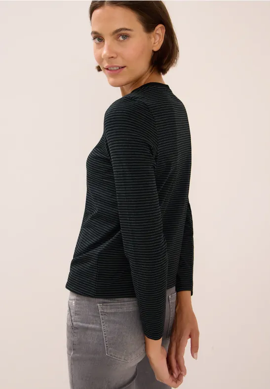 T-shirt à rayures tonales Black