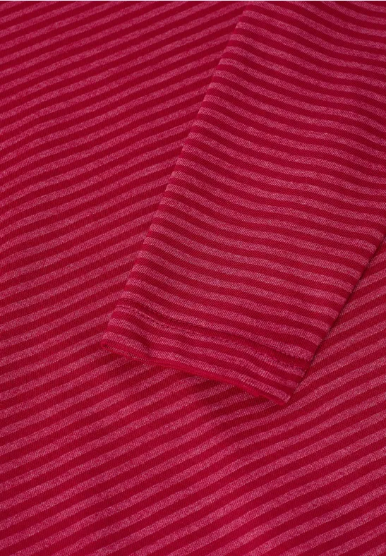 Shirt met ton-sur-ton strepen beaujolais red