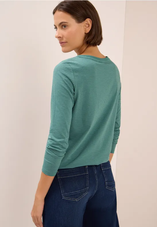 Shirt mit tonalen Streifen jewel green
