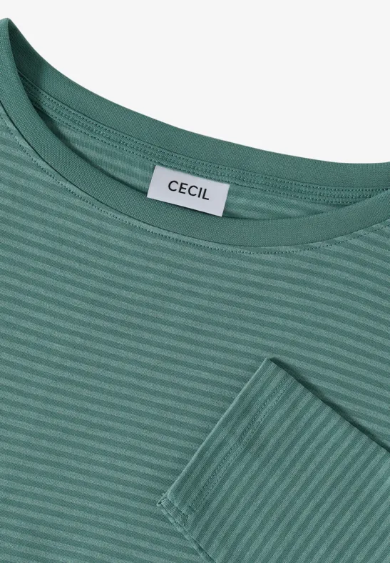 Shirt mit tonalen Streifen jewel green
