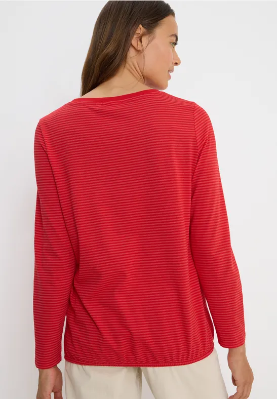 T-shirt à rayures tonales fiery red