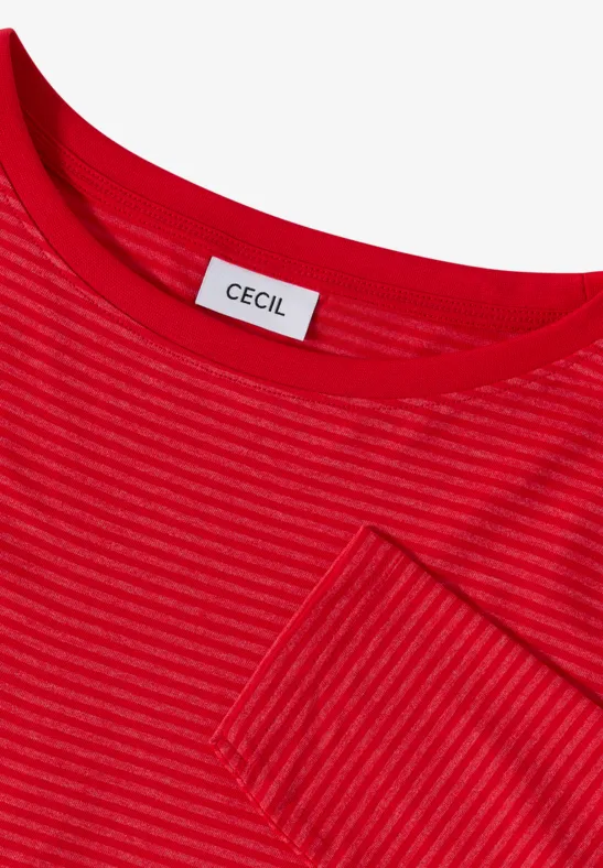 T-shirt à rayures tonales fiery red