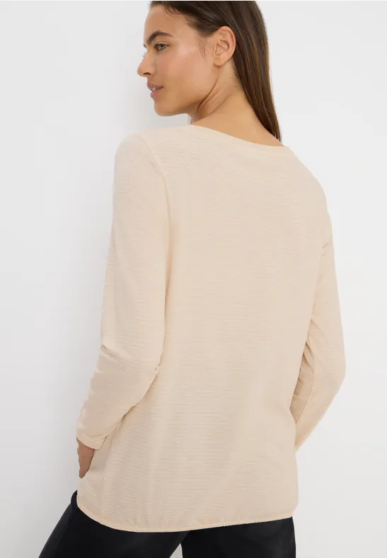 T-shirt à rayures tonales oat milk beige