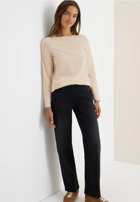 T-shirt à rayures tonales oat milk beige