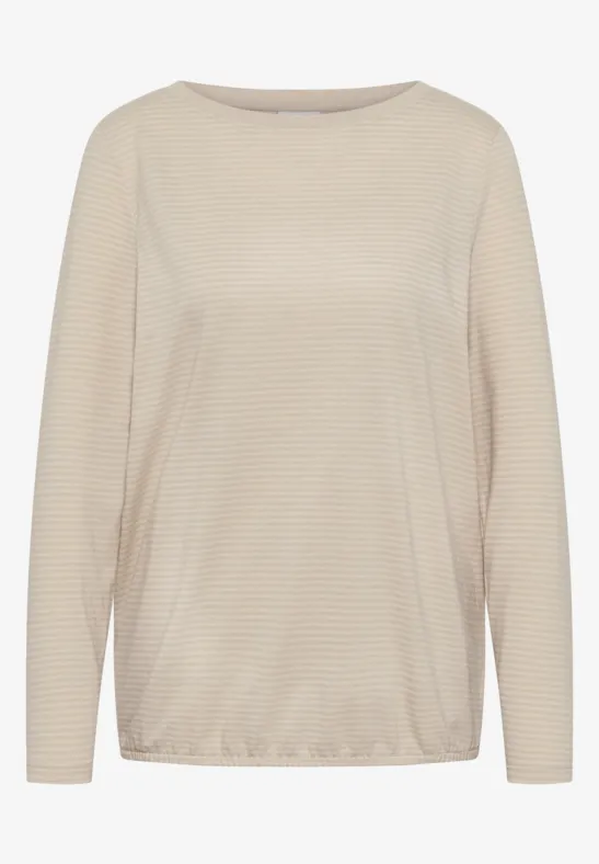T-shirt à rayures tonales oat milk beige