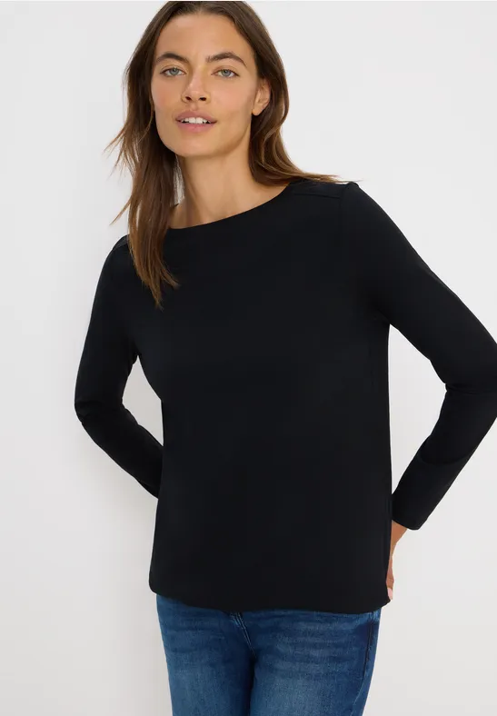 Shirt in Unifarbe Black