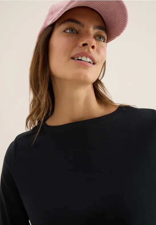 Shirt in Unifarbe Black