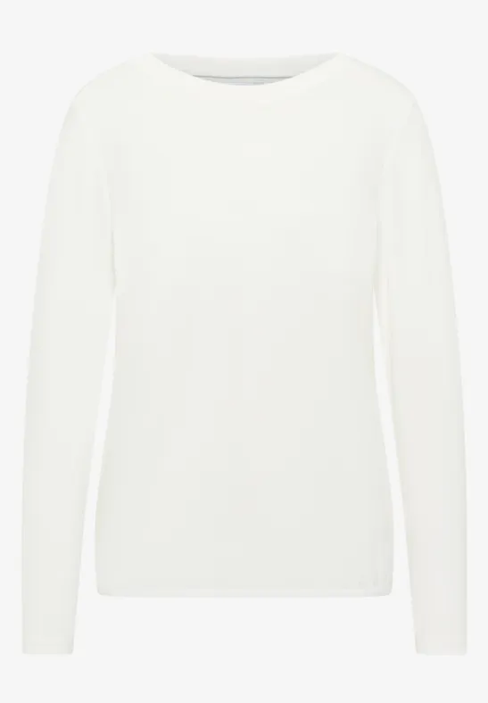 Shirt in Unifarbe vanilla white