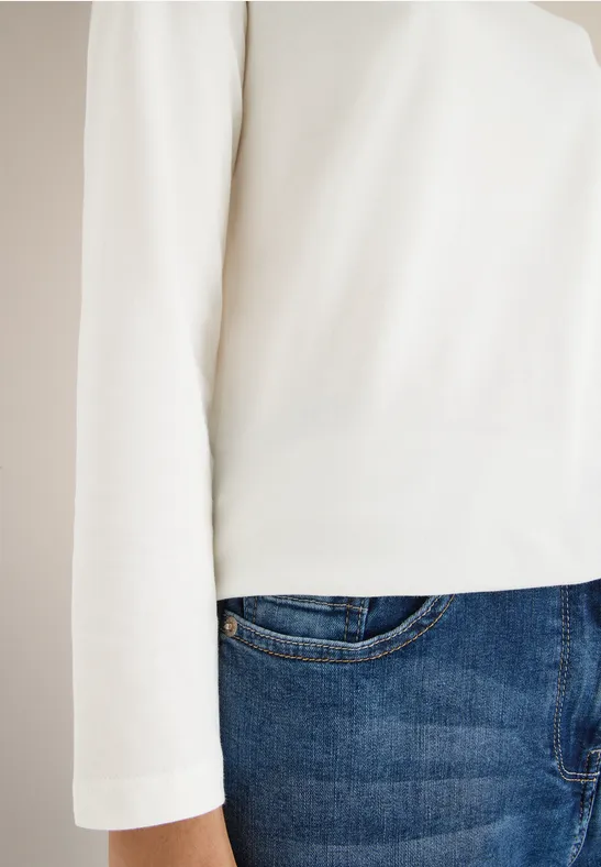 Shirt in Unifarbe vanilla white