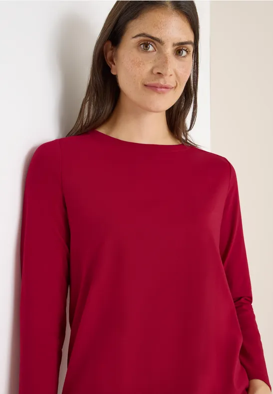 Shirt in Unifarbe beaujolais red