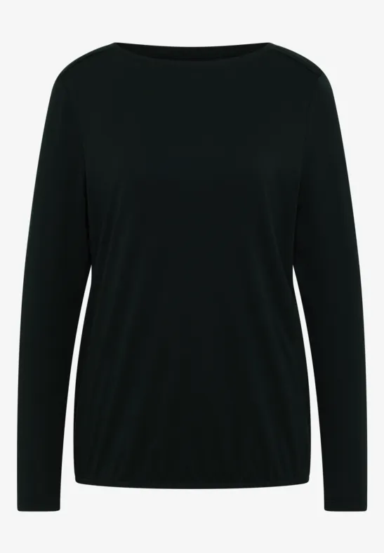 Shirt in Unifarbe ink green