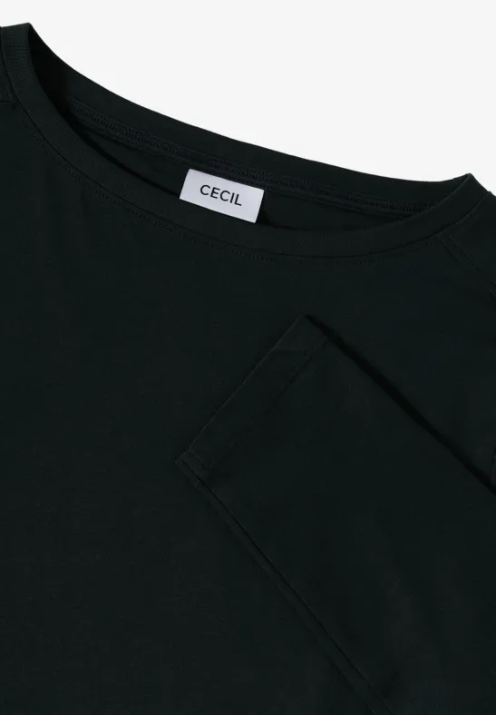 Shirt in Unifarbe ink green