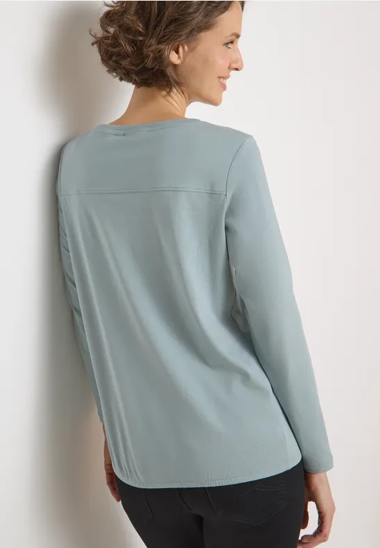 Shirt in Unifarbe light mint blue