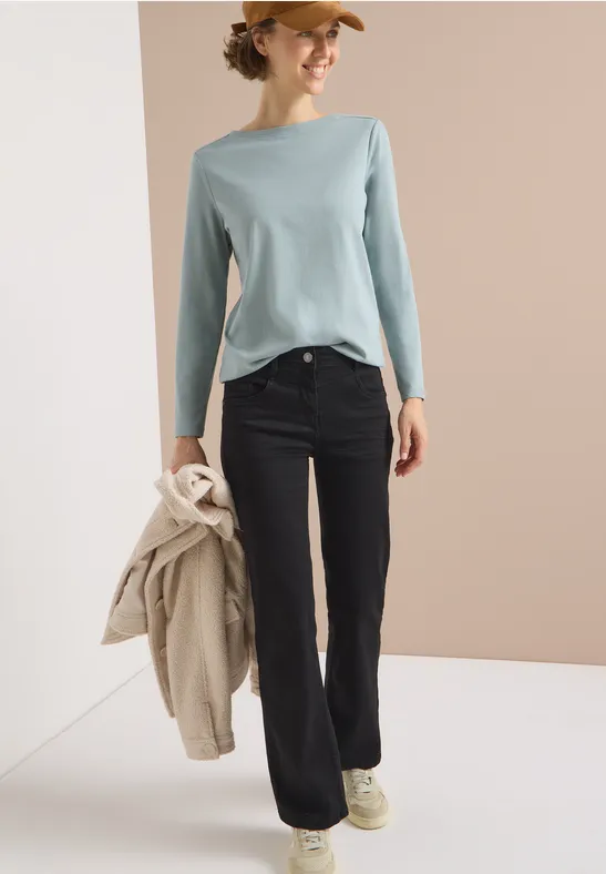 Shirt in Unifarbe light mint blue