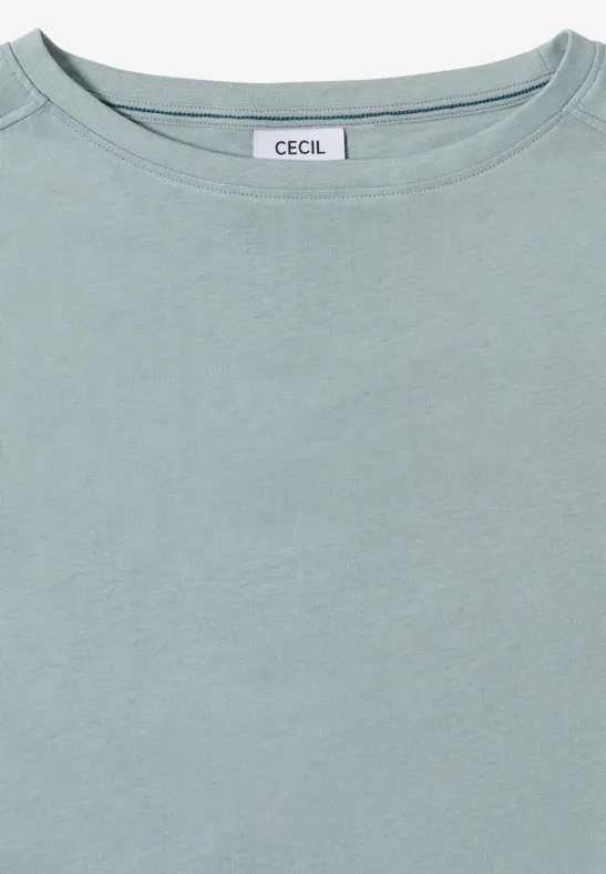 Shirt in Unifarbe light mint blue