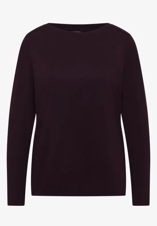 Shirt in Unifarbe eggplant red