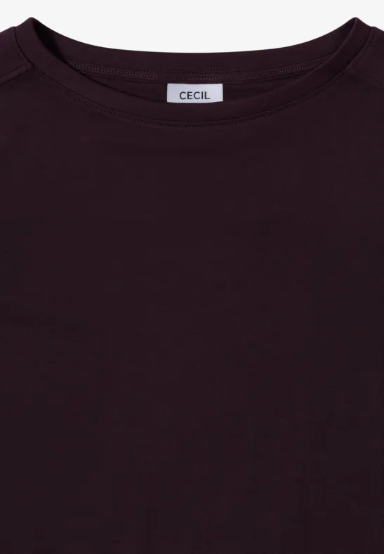 Shirt in Unifarbe eggplant red