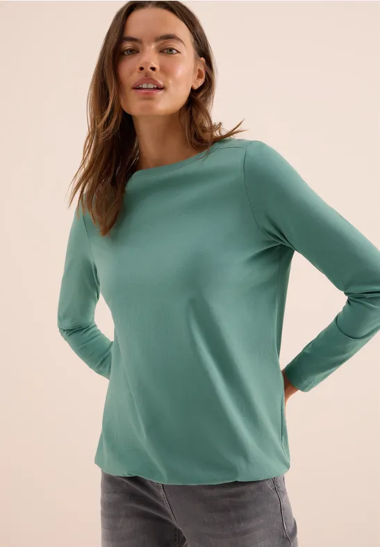 Shirt in effen kleur jewel green