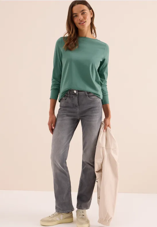 Shirt in effen kleur jewel green