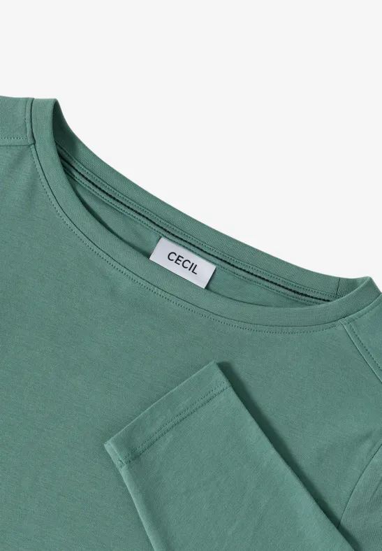 Shirt in effen kleur jewel green