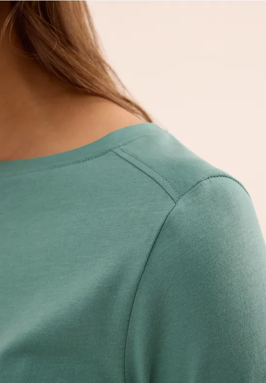 Shirt in effen kleur jewel green