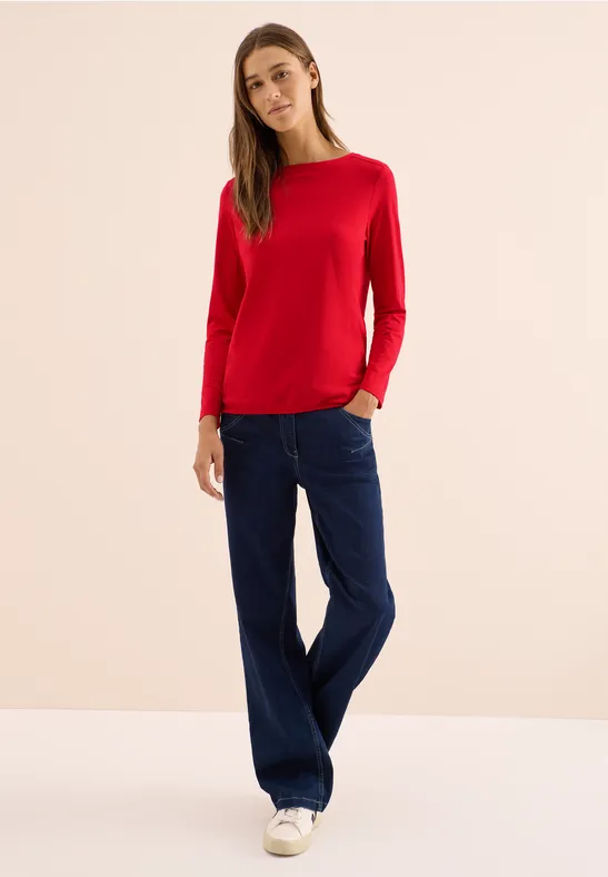 T-shirt en couleur unie fiery red