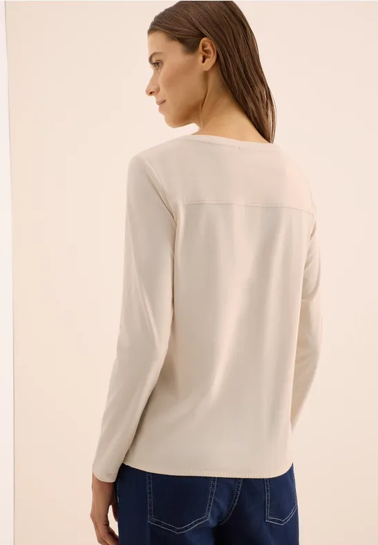 Shirt in effen kleur oat milk beige