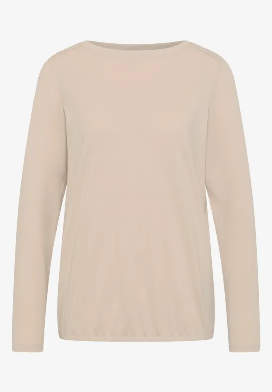 Shirt in effen kleur oat milk beige