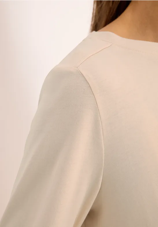 Shirt in effen kleur oat milk beige