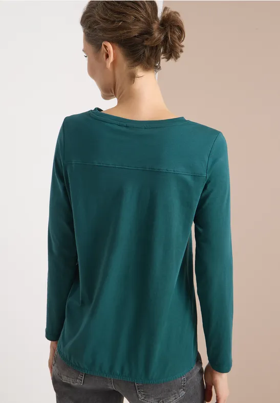 Shirt in Unifarbe dark sea green