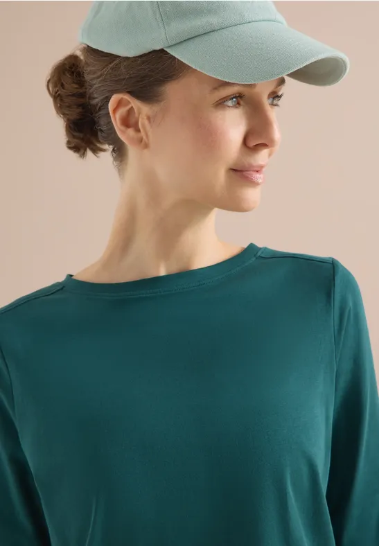 Shirt in Unifarbe dark sea green