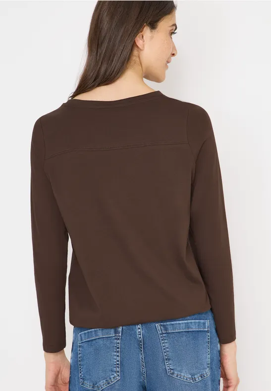 Shirt in Unifarbe chocolate mousse