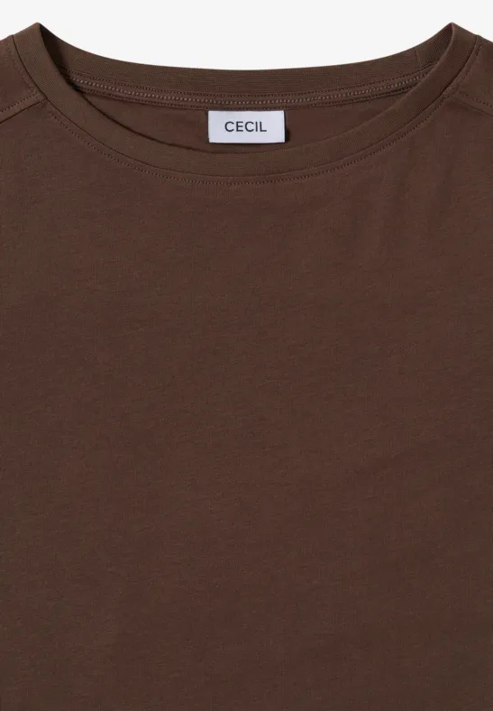 Shirt in Unifarbe chocolate mousse