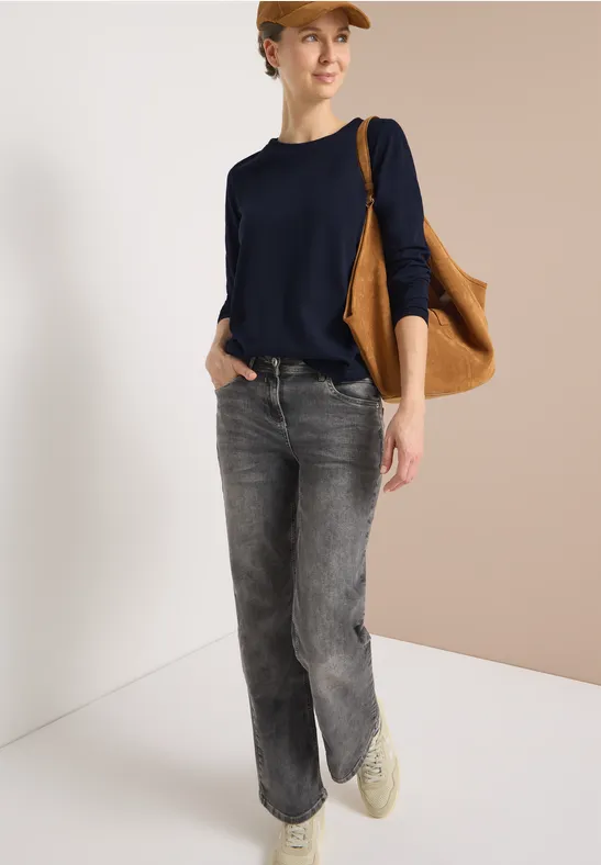 Basic Rundhalsshirt urban dark blue