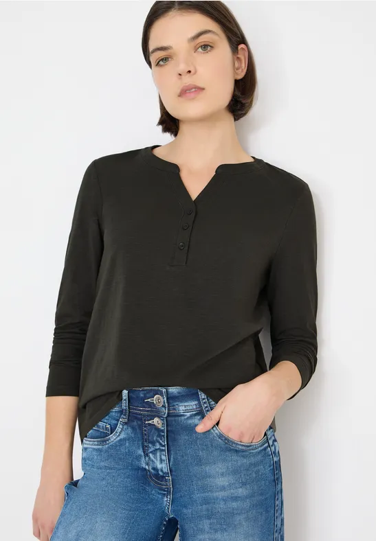 T-shirt à manches longues Split Neck null