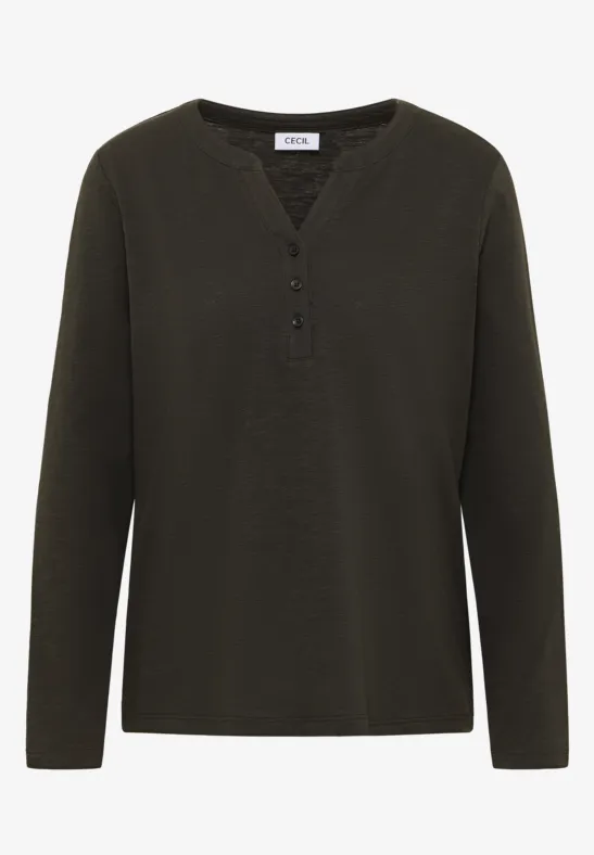 T-shirt à manches longues Split Neck null