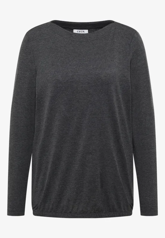 Shirt met lange mouwen black melange
